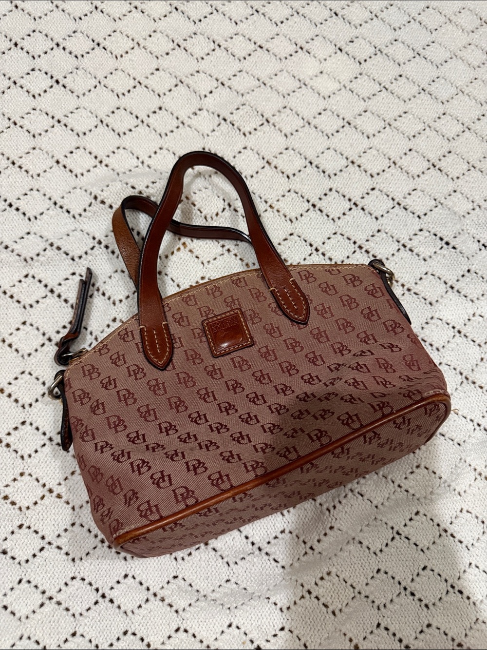 Dooney & Bourke Brown Logo-Print Duffel Bag